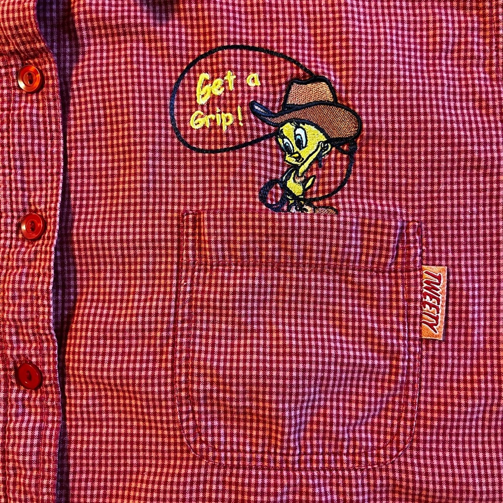 TWEETY BIRD “GET A GRIP” WESTERN LOONEY TUNES SHIRT - SIZE 3X/22W